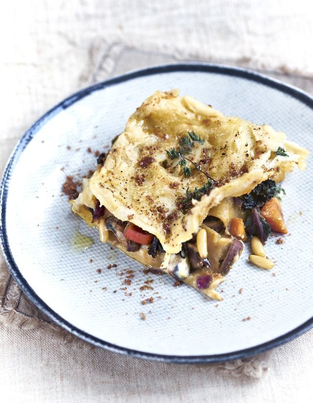 Lasagna with chickpea béchamel