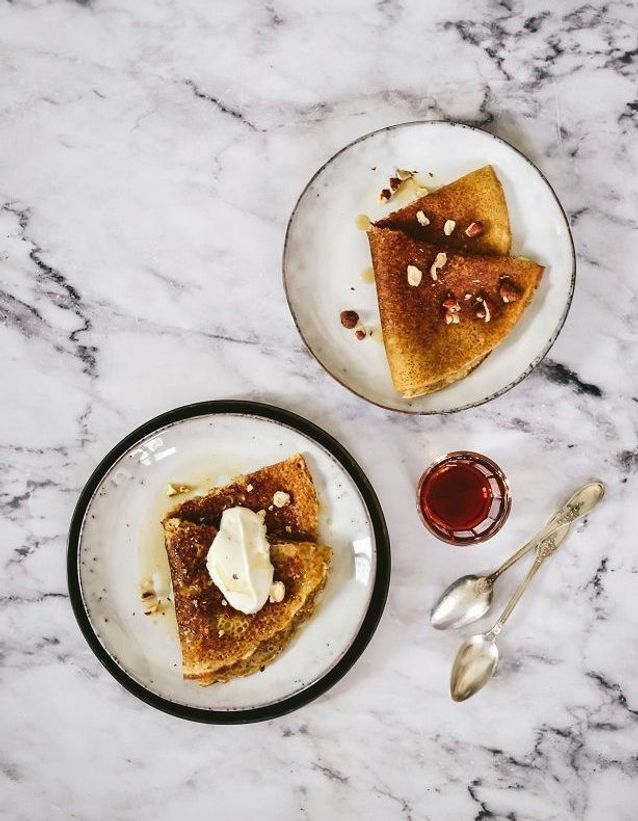 Gluten-free pancakes, hazelnuts and rice flour