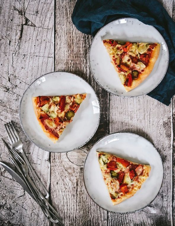 Pumpkin and bacon pizza