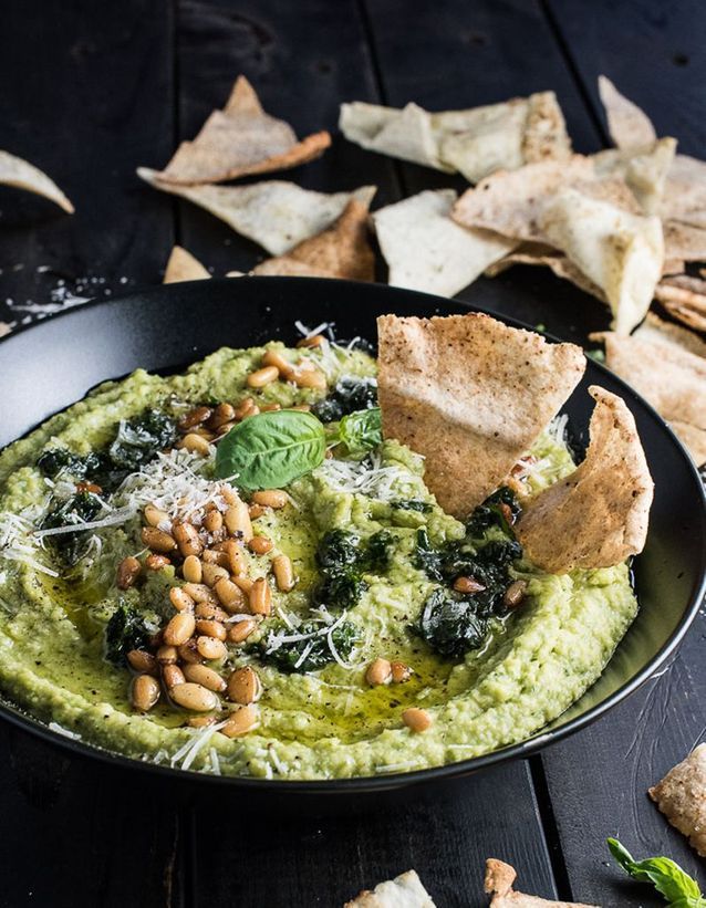 Hummus with pesto