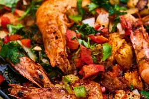 Caribbean-style prawns