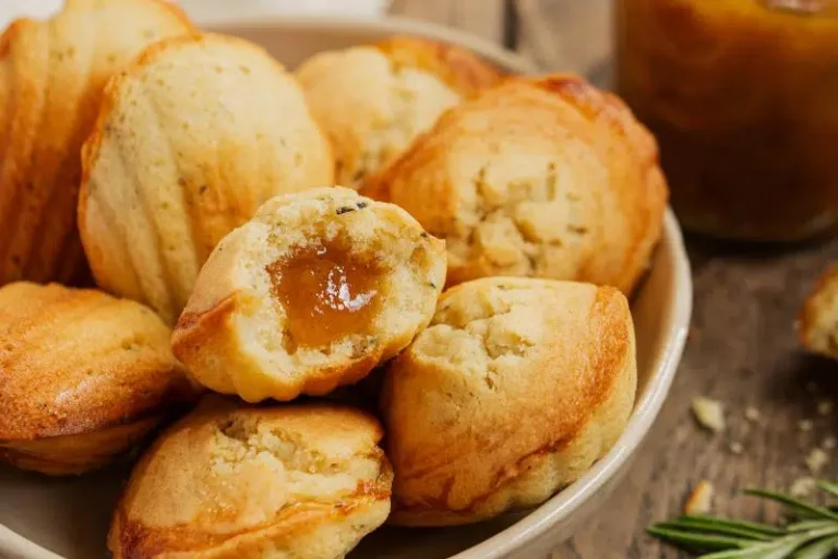 Madeleines filled with mirabelle plum
