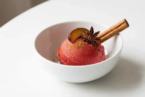 Cinnamon plum sorbet