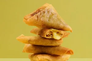 Beef and Morbier samosas
