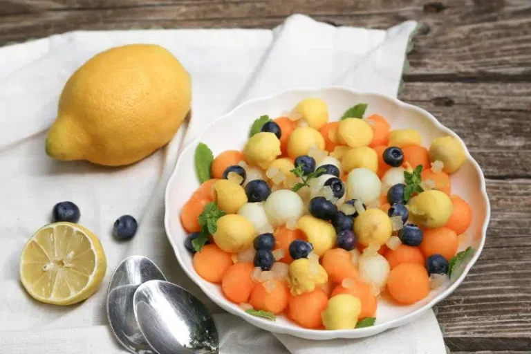 Fruit salad with candied lemon