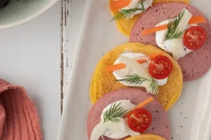 Vegetable and goat’s milk pancakes