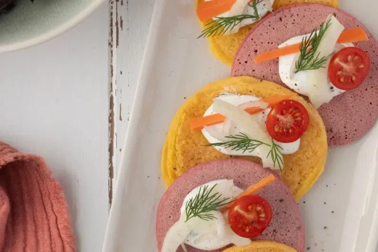Vegetable and goat’s milk pancakes