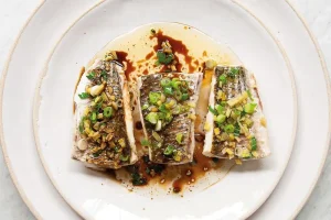 Steamed mullet with ginger