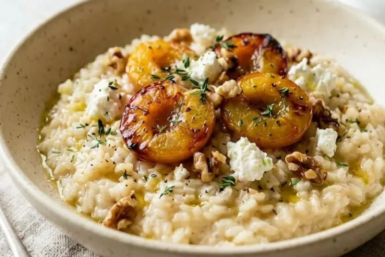 Roasted plum risotto