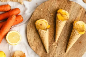 Carrot, cinnamon and ginger ice cream