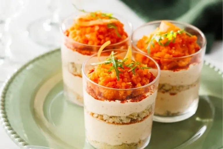 Savory tiramisu verrines with fresh goat cheese