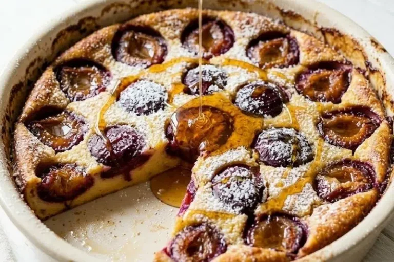 Plum and honey clafoutis