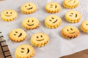 Chocolate smiley shortbread