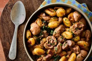 Pan-fried gnocchi and veal kidneys