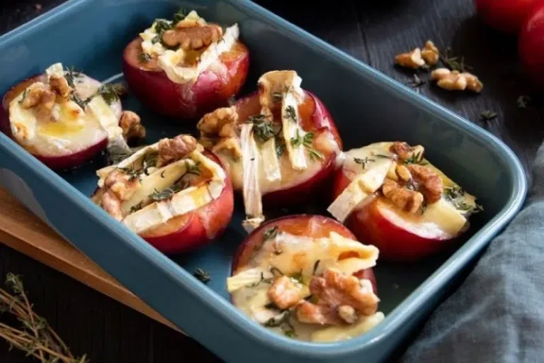 Roasted plums in goat’s cheese
