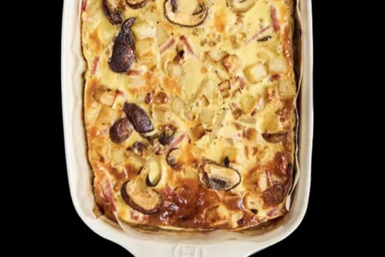 Mushroom and ham frittata