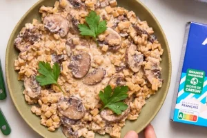 Crozets risotto with mushrooms and truffle