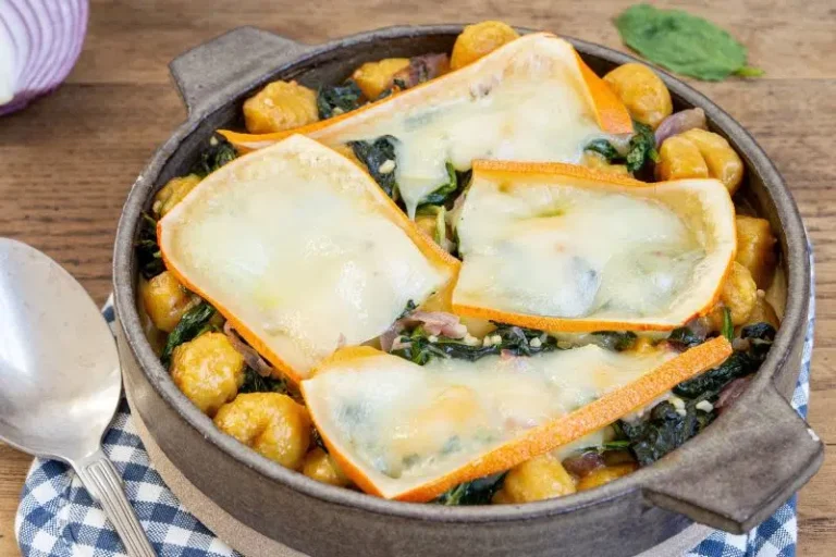 Squash gnocchi gratin with Pavé d’Isigny