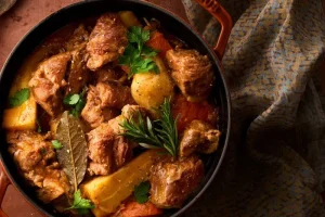 Autumn casserole with veal neck