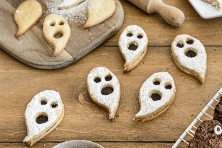 Ghost shortbread with chocolate mousse